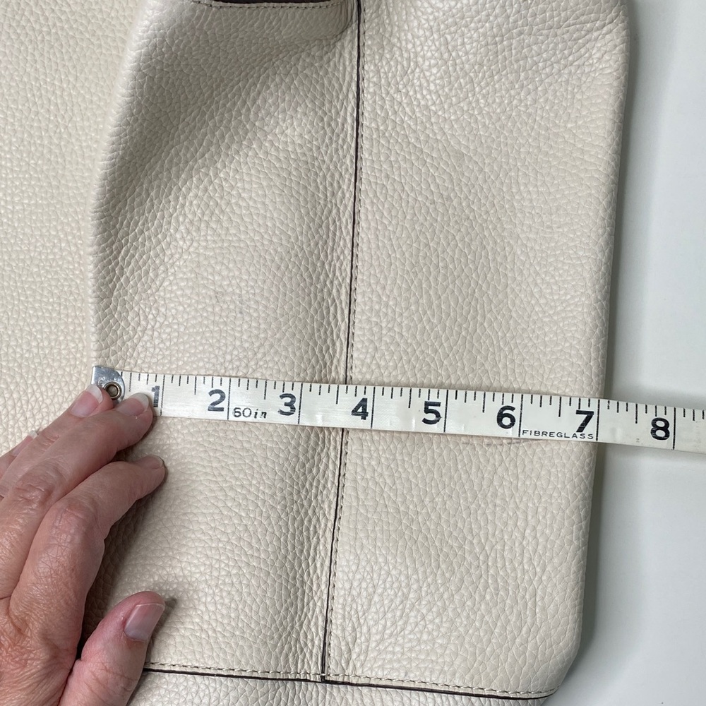 Michael Kors Ashbury Large‎ Grab Pebble Leather Tote Beige Ivory - Picture 11 of 12
